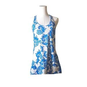 Lululemon Athletica Size 4 Womens Razorback Active Tank Top Blue White